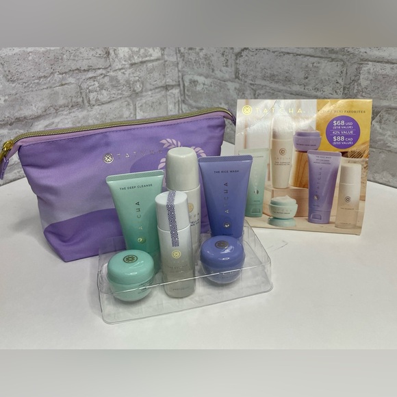 TATCHA Mini Favorites Set Travel Sized Bestselling Cleansers Essence NWT Kit